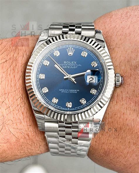 datejust 41 blue diamond dial.